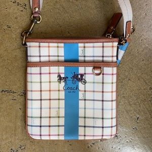 Coach Multicolor Plaid Crossbody Bag